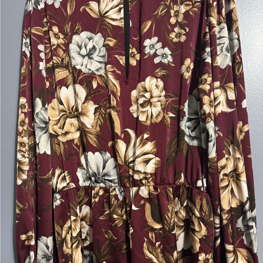 Express Burgundy Floral Romper